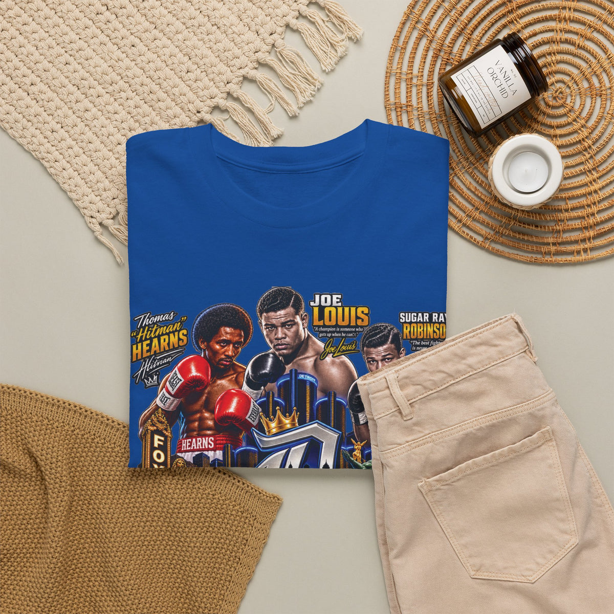 Detroit Champions T-Shirt | Motor City Boxing Legends, Classic Cars, City Skyline