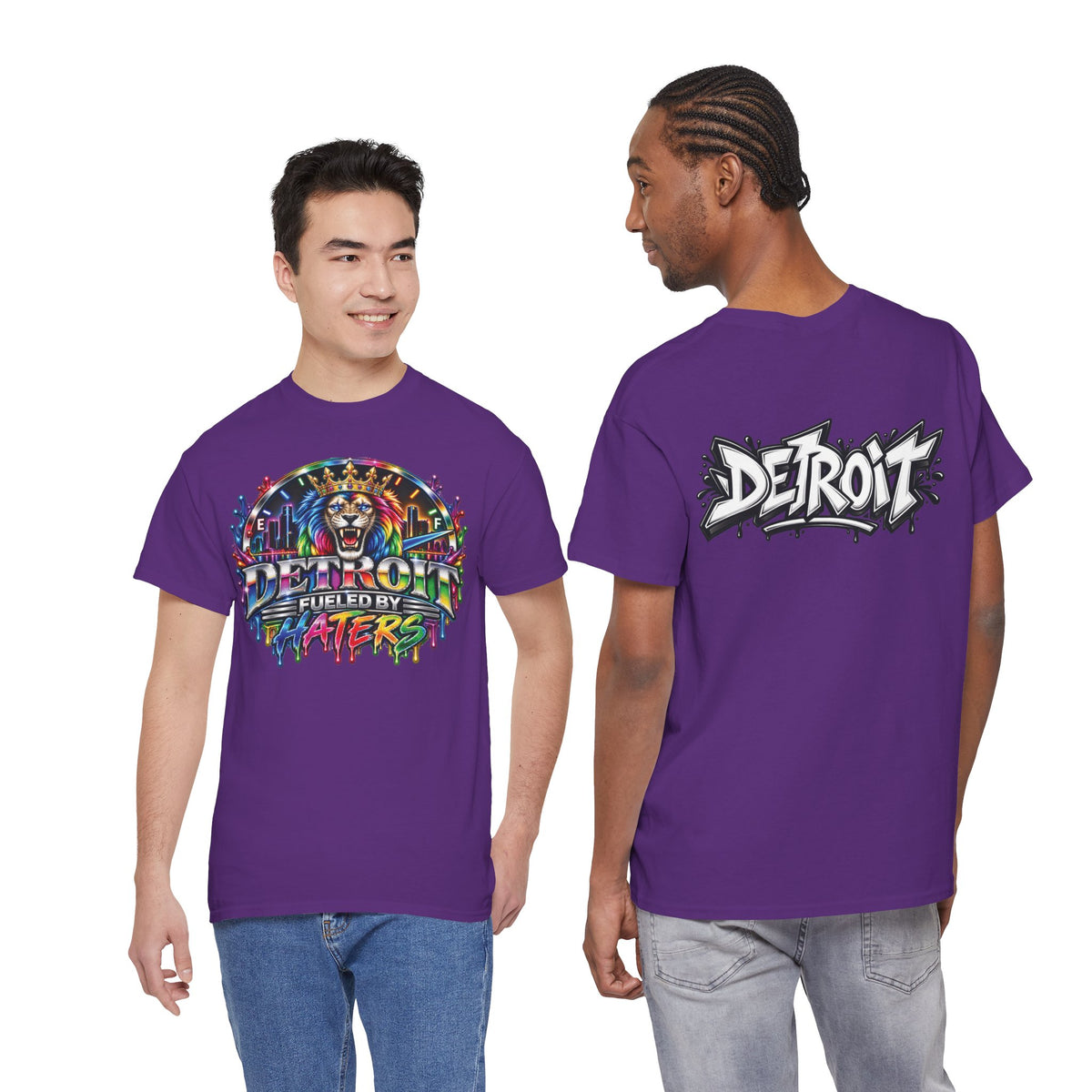 Detroit Lion Graffiti tee | Colorful Drip Lion Detroit Tee