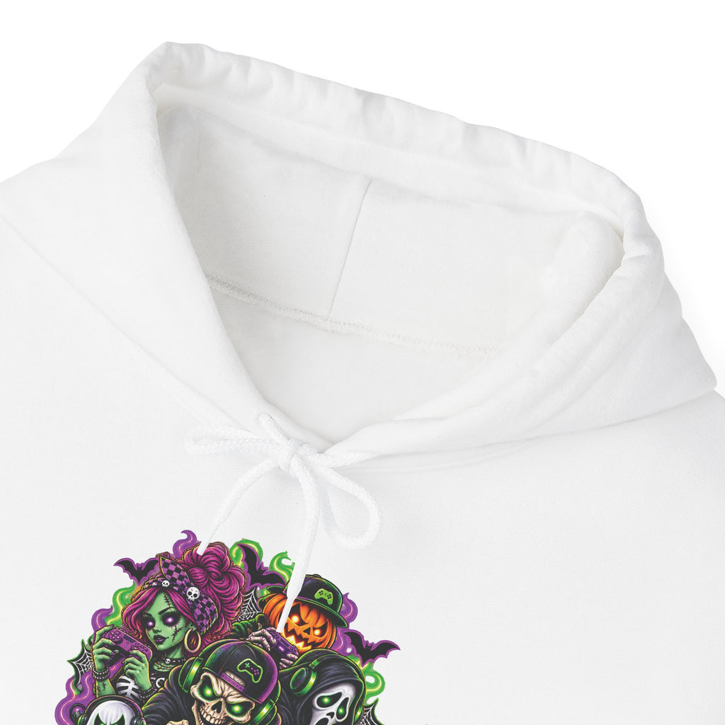 Spooky Halloween Skull Pumpkin Floral Hoodie | Haunted Garden Sweatshirt