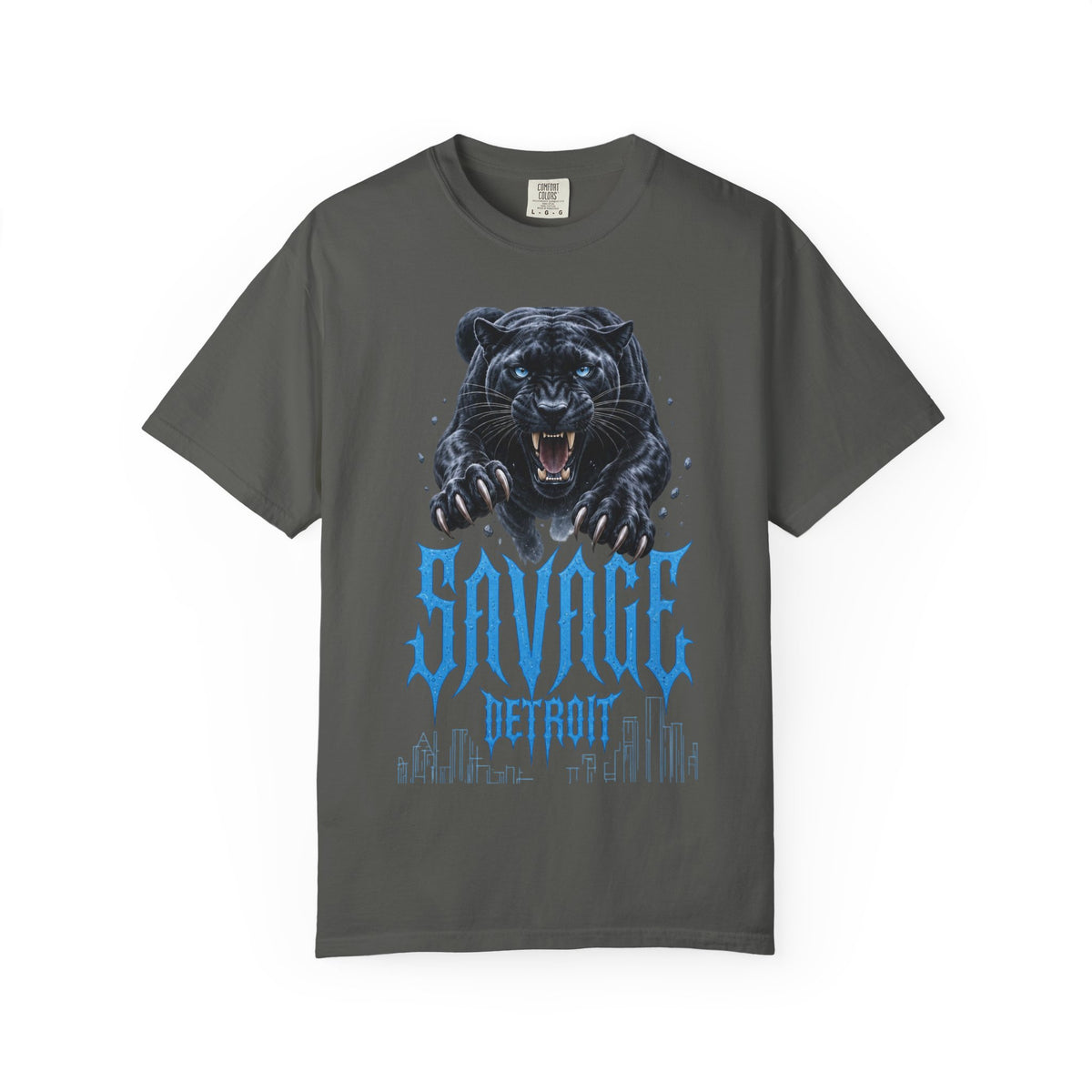 Savage Detroit Panther T-shirt | Black Panther Graphic Tee, City Skyline