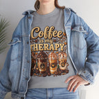 Coffee Is My Therapy T-Shirt | Coffee Cups Illustration, Cozy Beverage Tee