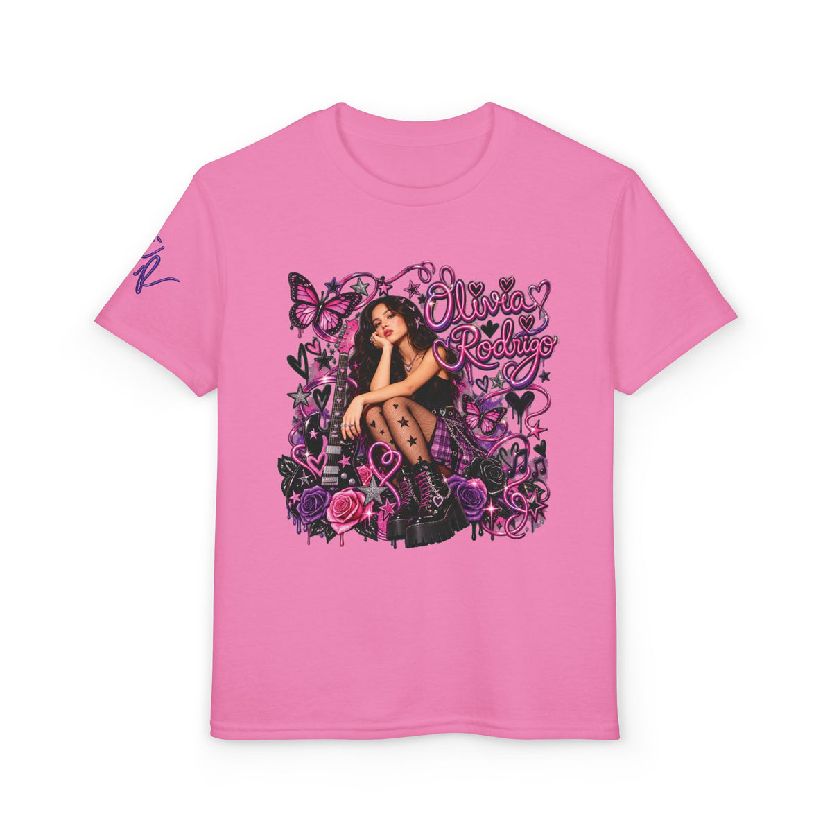 Olivia Rodrigo Tour Date List T-Shirt | Pop Star Tribute, Floral Butterfly Design