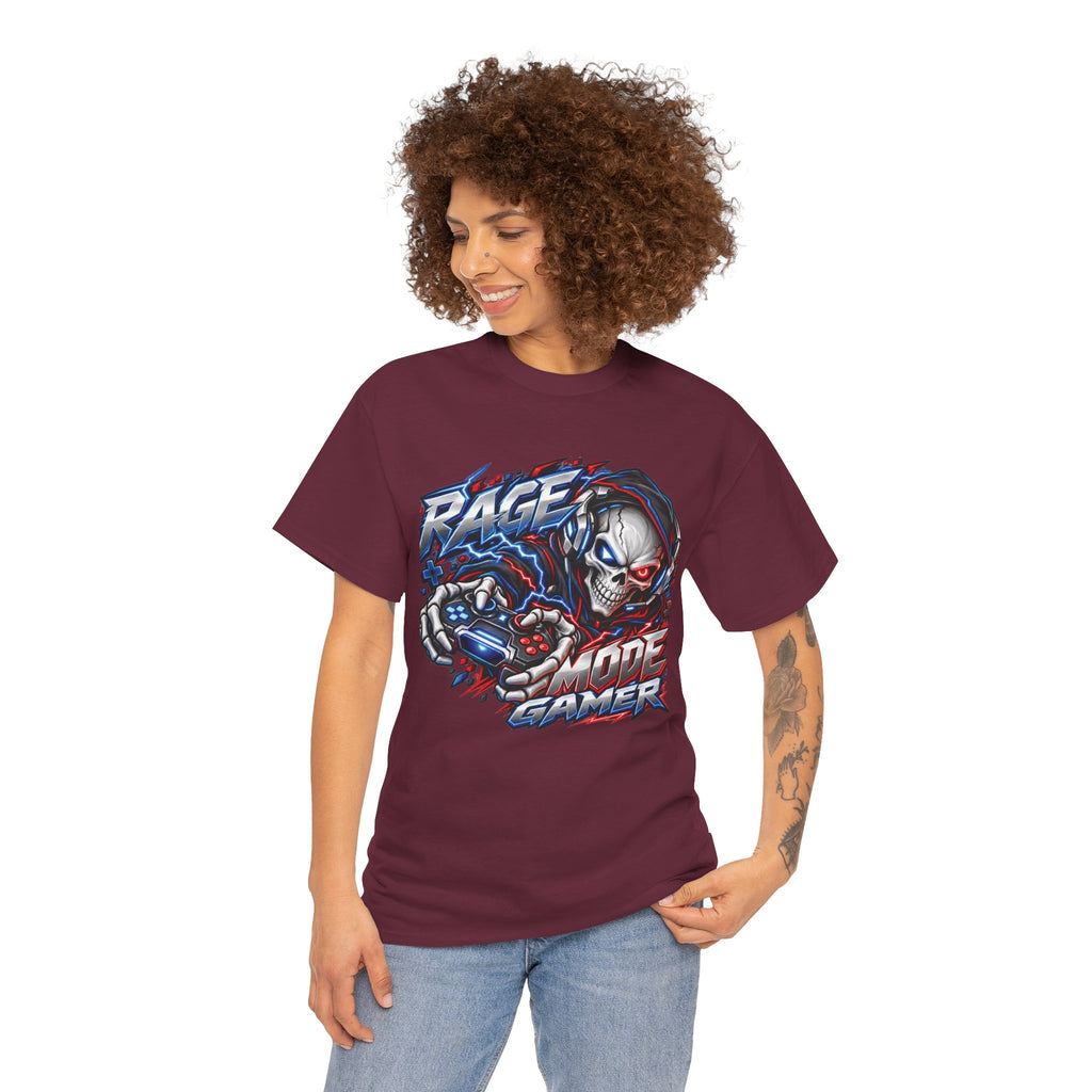 Rage Mode Gamer Skull Graphic T-Shirt