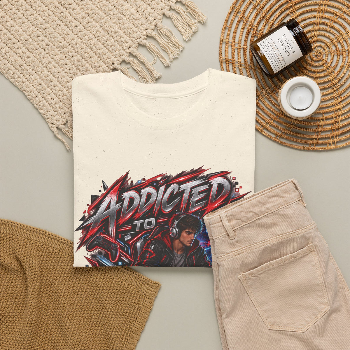 Addicted to Gaming Graphic T-Shirt