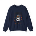 Momster Skull with Bunned Hair Crewneck Sweatshirt | Halloween Mom Design