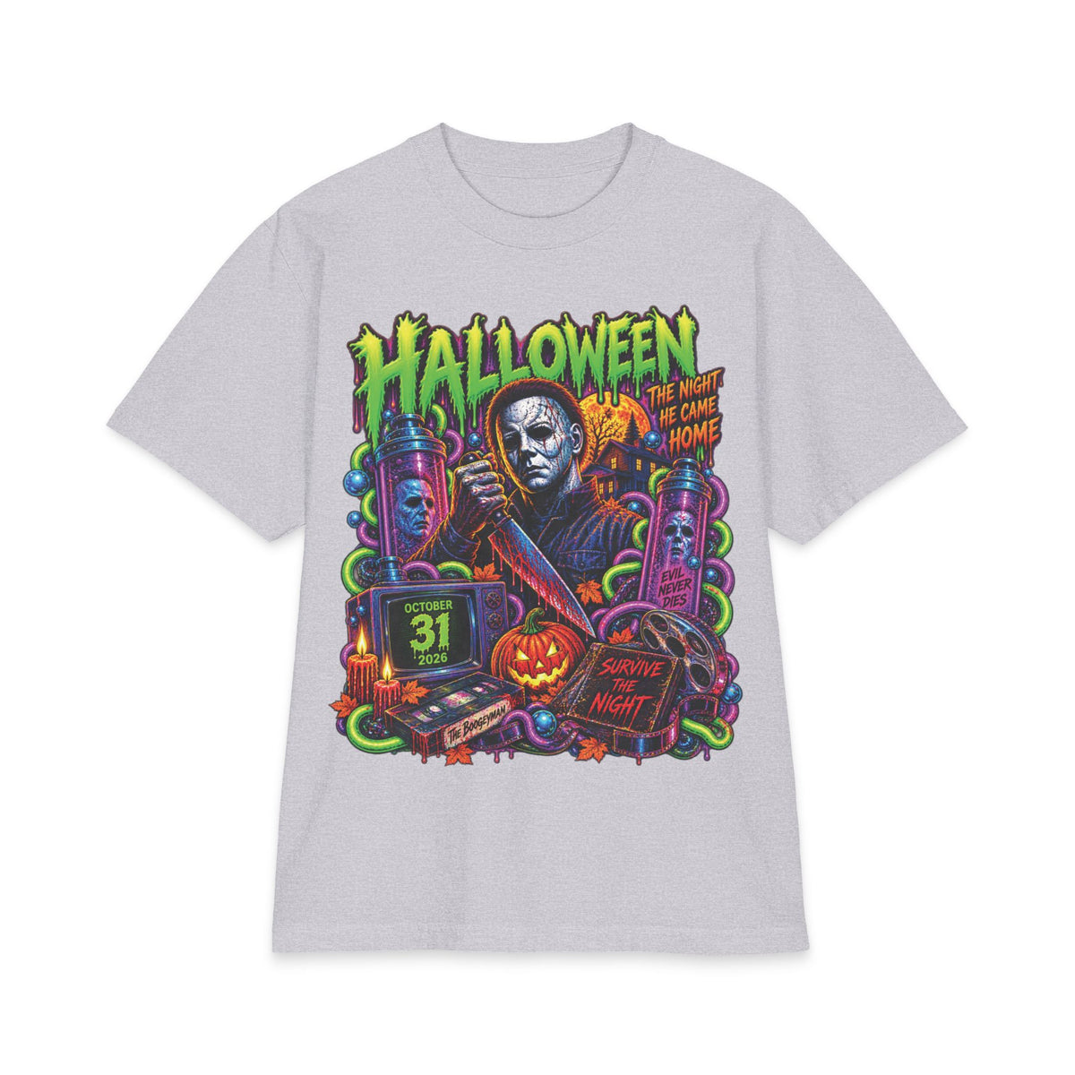 Halloween Michael Myers Horror Movie T-Shirt | Retro Neon Slashers