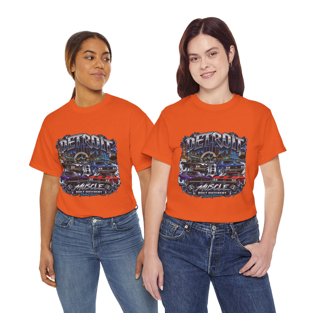 Detroit Muscle Car Tee | Vintage Hot Rod Illustration, Garage Scene