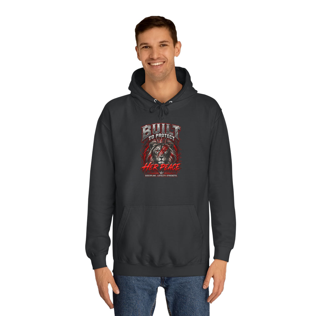 Built to Protect her Peace Couples College Hoodie