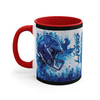 Blue Football Helmet Lions Mug | 11oz Accent Ceramic Mug