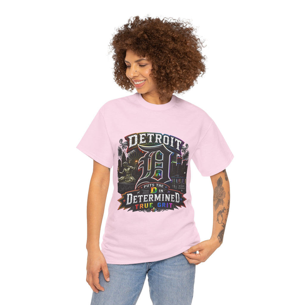 Detroit D Skyline Determined True Grit T-Shirt | City Pride Tee