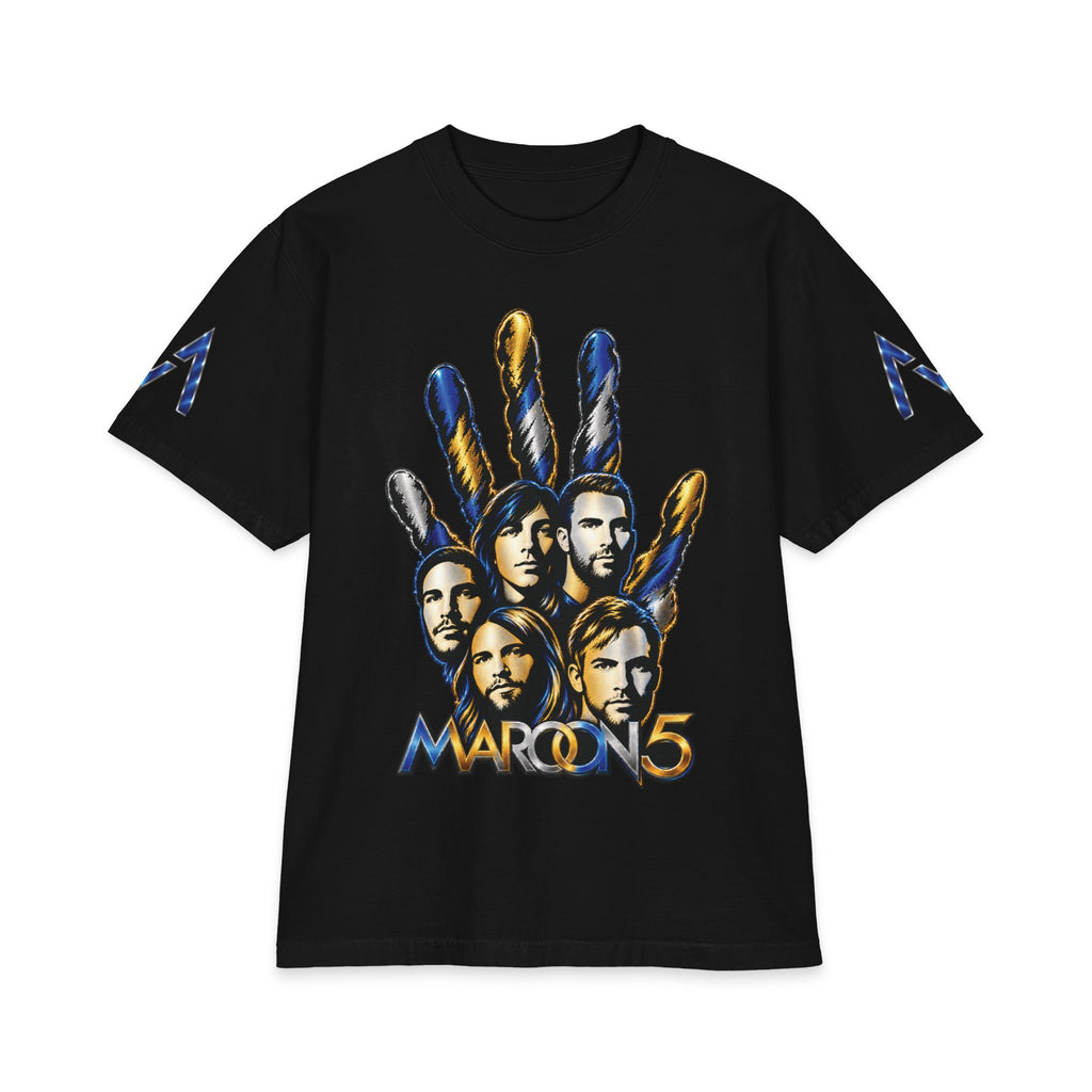 Handprint Portrait Maroon 5 Band Graphic T-Shirt | Rock Band Logo Tee