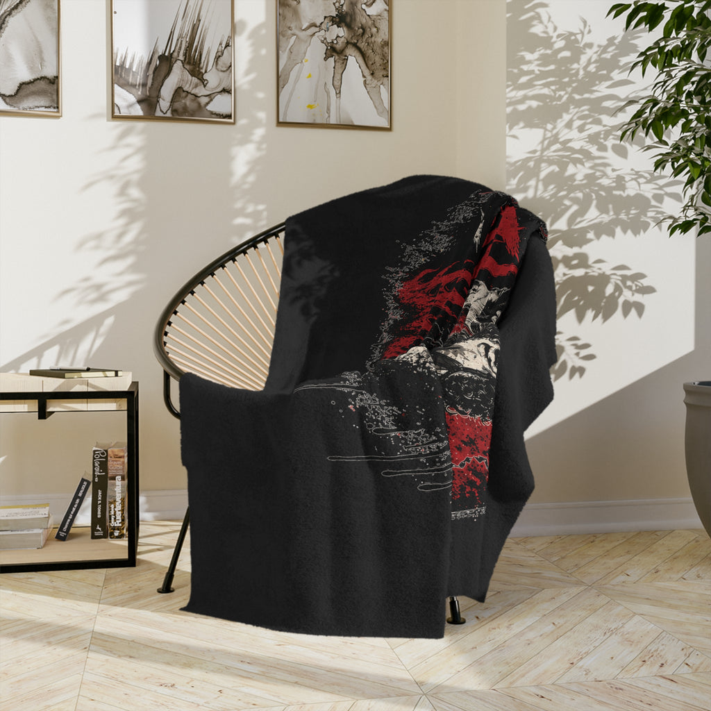 Posty Malone Singer Illustration Velveteen Blanket | Music Portrait, Tattoo Art