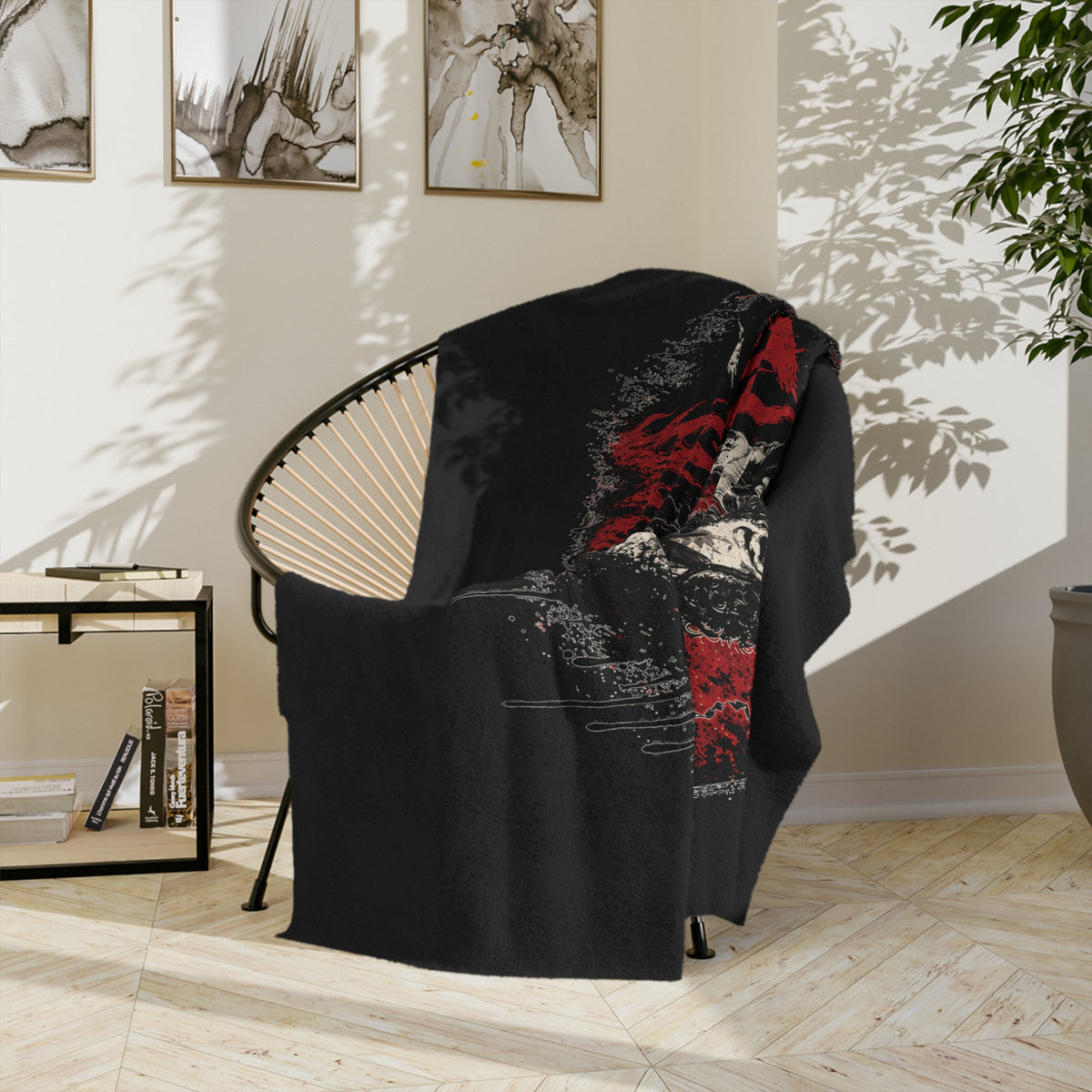 Posty Malone Singer Illustration Velveteen Blanket | Music Portrait, Tattoo Art