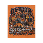 Detroit Tigers Tiger Mascot Blanket | 313 Always Claps Back Velveteen Microfiber
