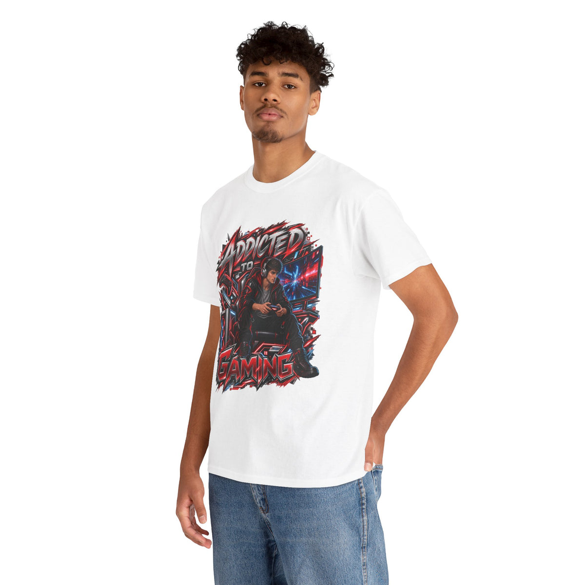 Addicted to Gaming Graphic T-Shirt