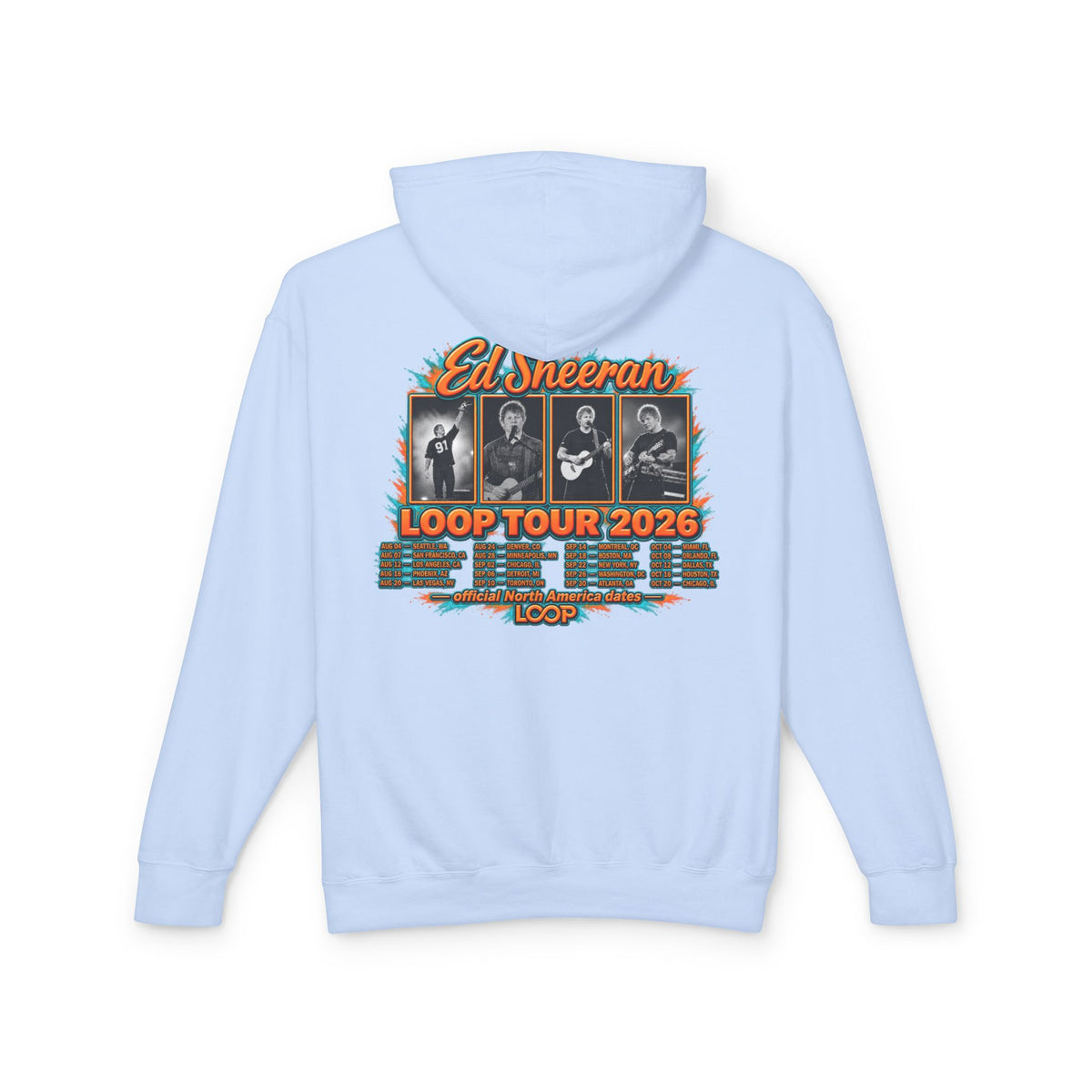 Ed Sheeran Portrait Hoodie | Loop Tour 2026 Back Design