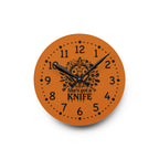 She got a knife acrylic wall clock | Halloween horror decor, orange skull design