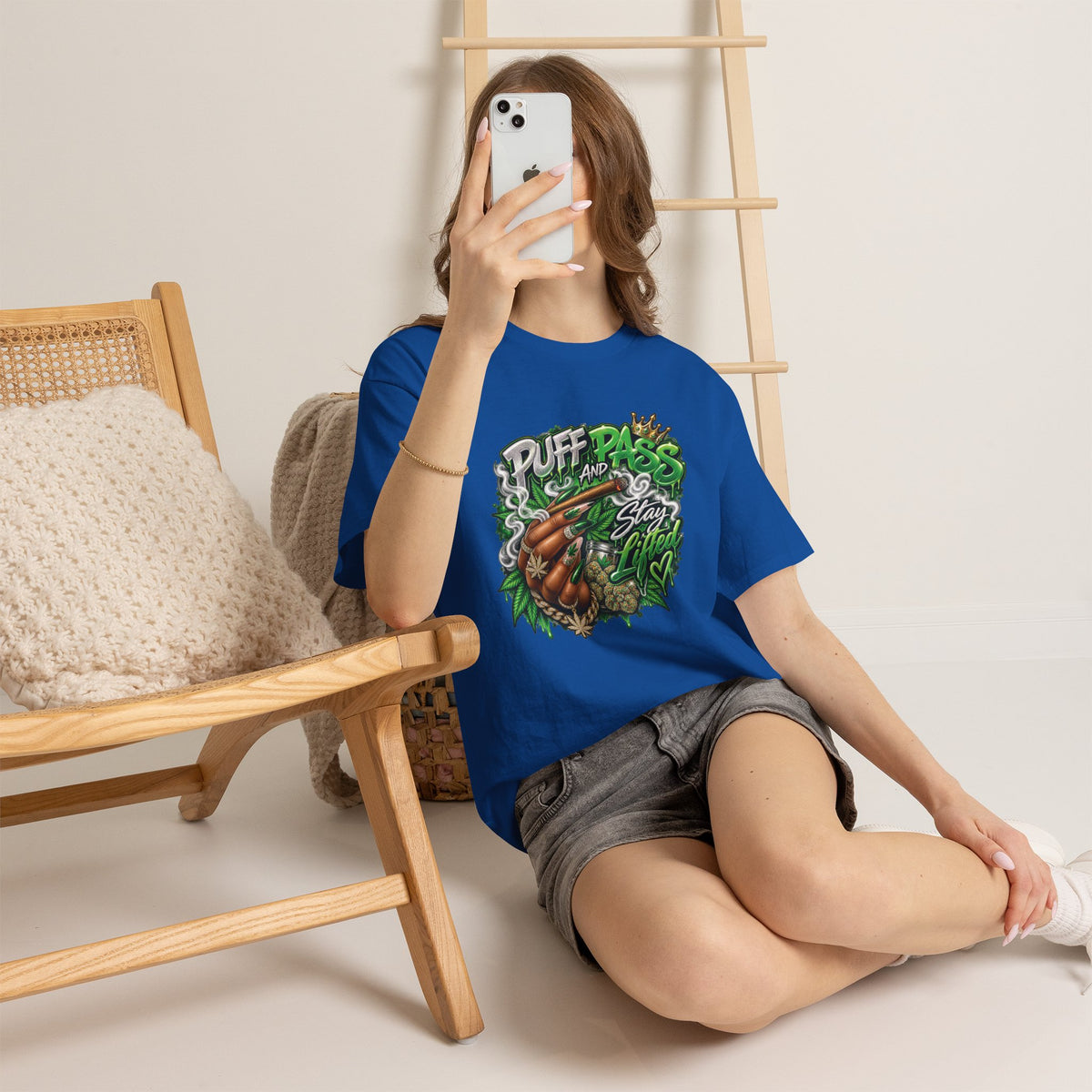 Puff and Pass Stay Lifted T-Shirt | Cannabis Leaf Graphic Tee