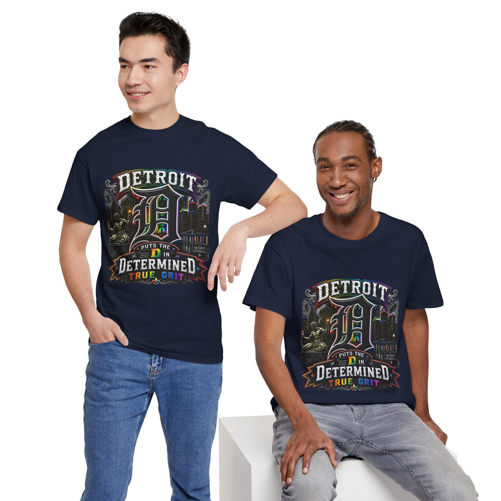 Detroit D Skyline Determined True Grit T-Shirt | City Pride Tee