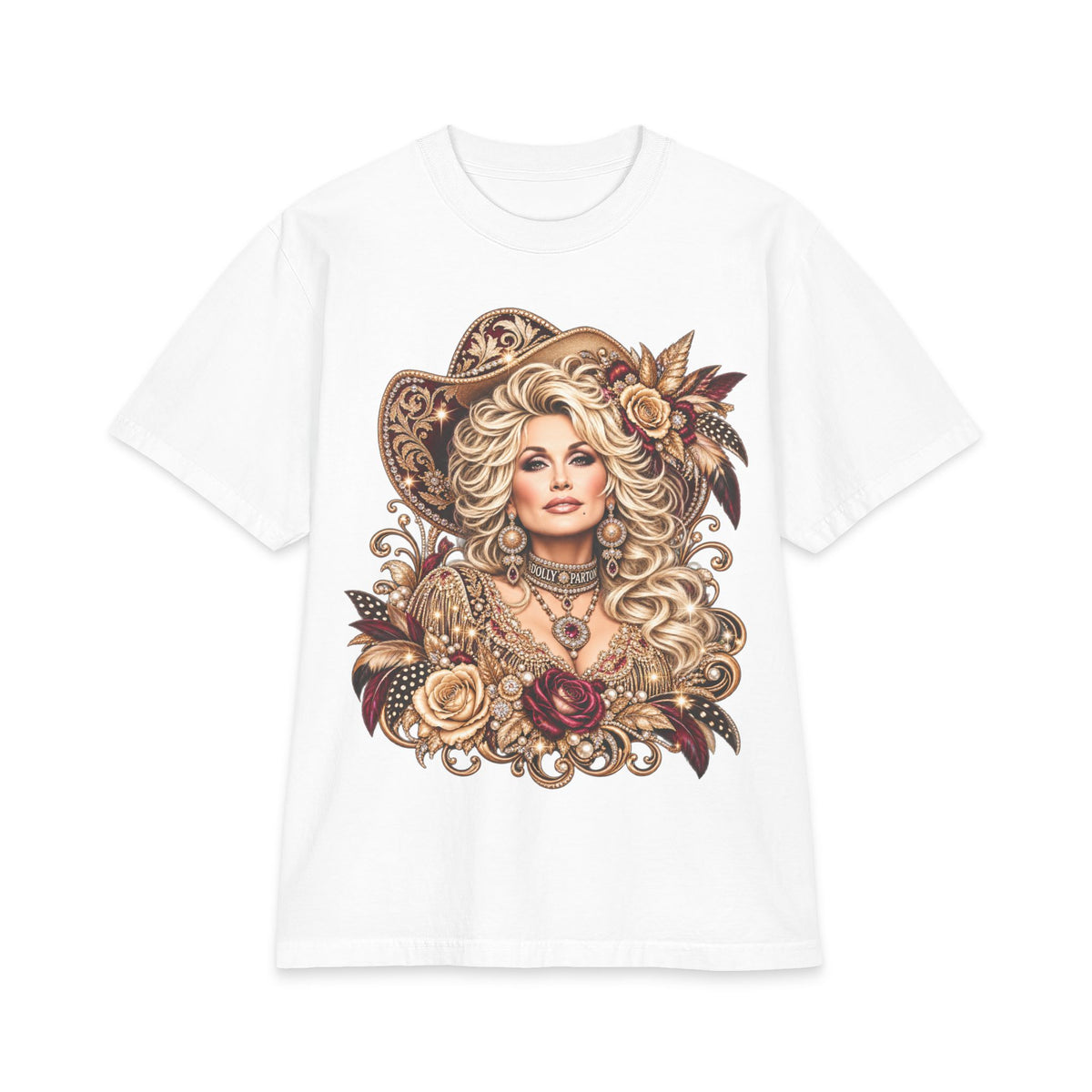 Dolly Floral Portrait T-Shirt | Butterfly 'Love Always' Back