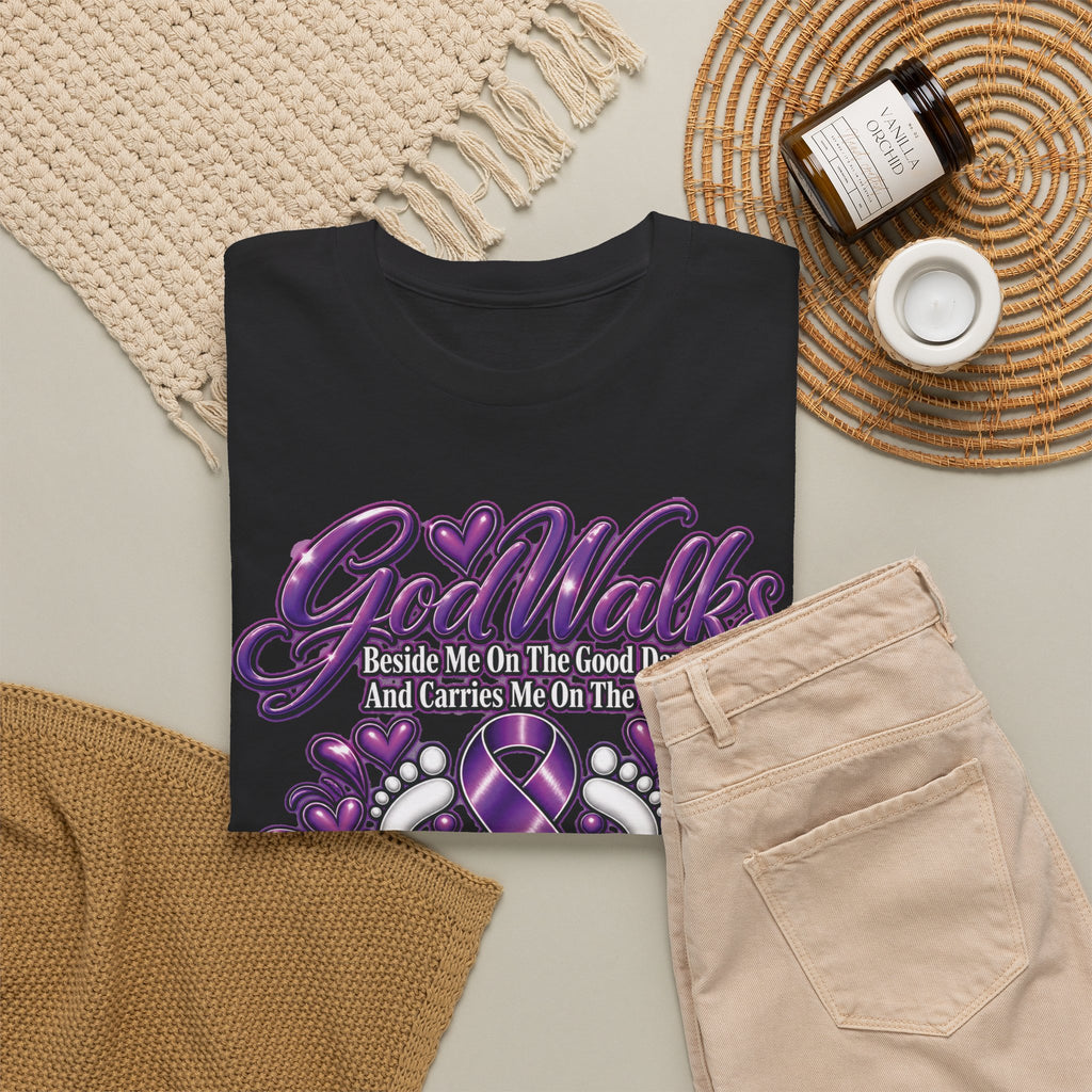 Never Walk Alone Lupus Ribbon Tee | Purple Awareness Ribbon, Support Shirt