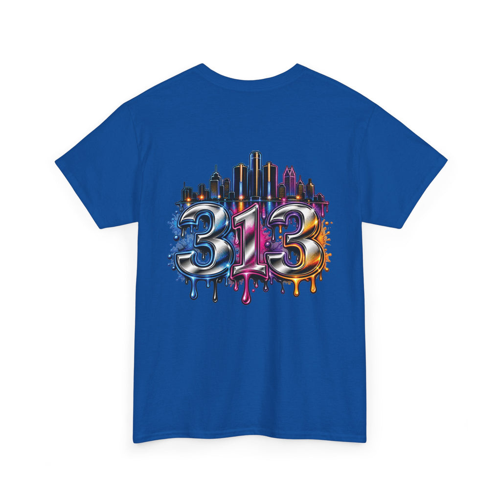 Detroit Script Tee | 313 Drip Skyline T-Shirt