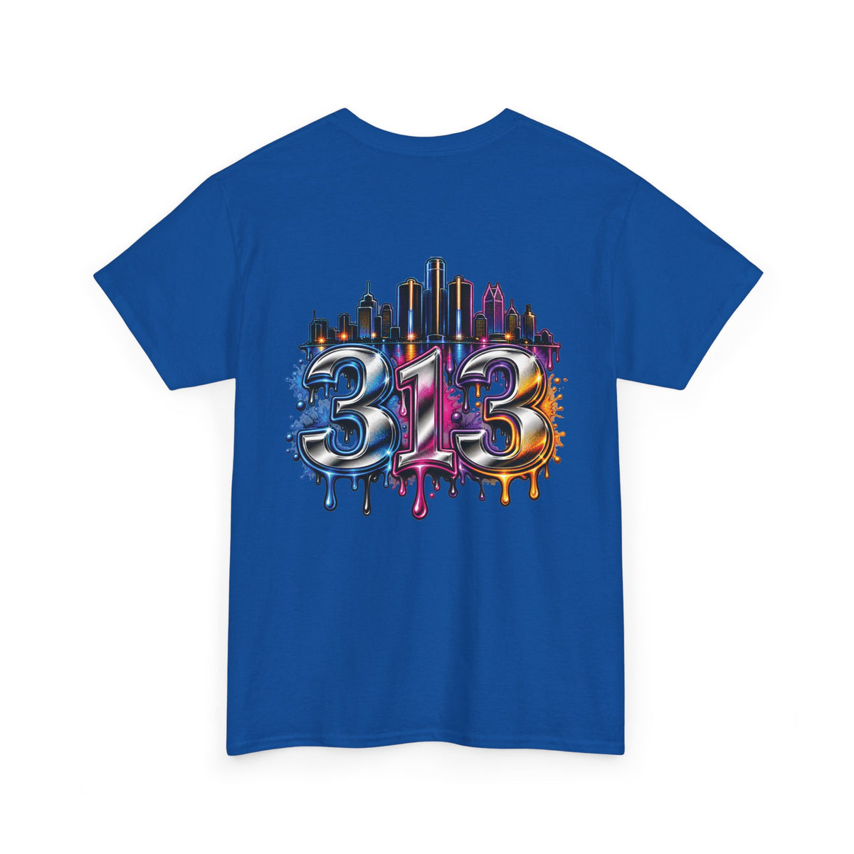 Detroit Script Tee | 313 Drip Skyline T-Shirt