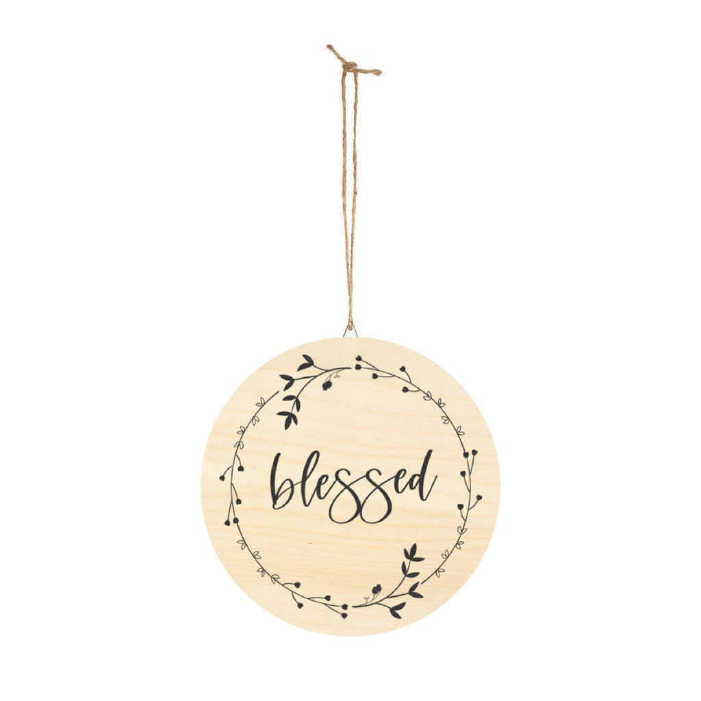 Blessed Wreath Wood Sign | Round Wall Decor