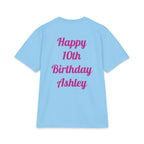 Kpop Hunter Demon Birthday Girl T-Shirt | Colorful Cartoon Letters, Balloons & Characters