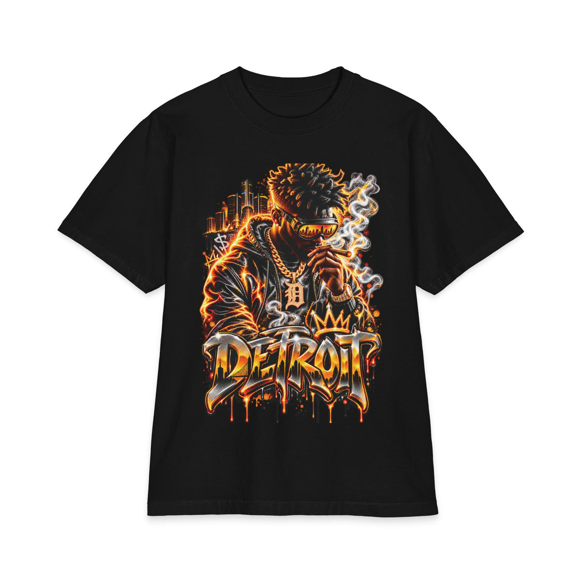 Detroit King Streetwear T-Shirt | Urban Graffiti Dripping City Design