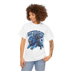 Detroit Lion Rider T-Shirt | Football Team Graphic Tee, Blue Mascot
