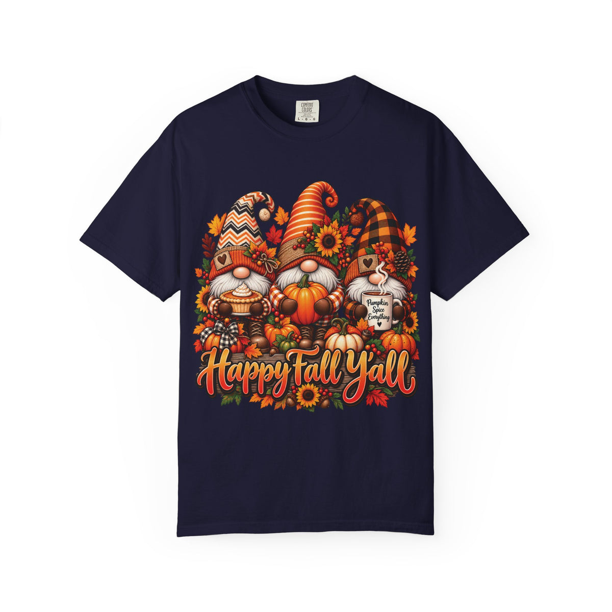 Happy Fall Y'all Gnomes T-Shirt | Autumn Pumpkin Sunflower Tee