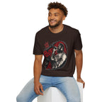 Posty Singer Portrait T-Shirt | Concert Mic Illustration, Red Black Grunge