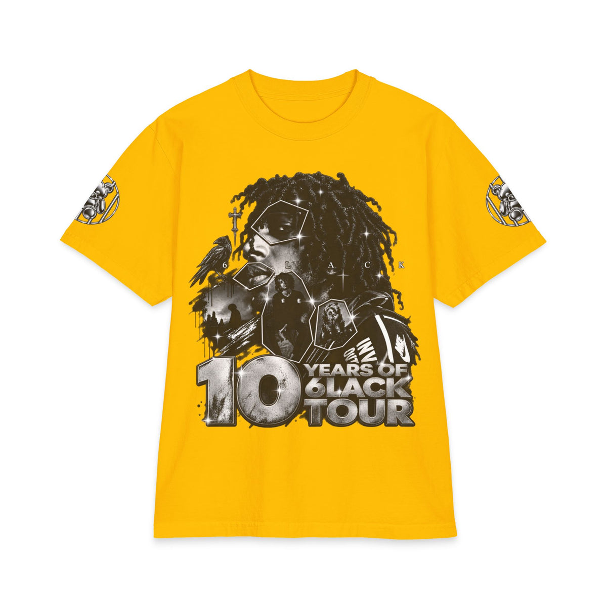 10 Years of 6lack Tour graphic T-Shirt | Number 6 back design