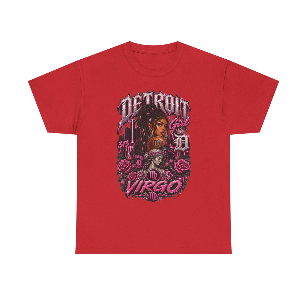 Detroit Girl Virgo T-Shirt | Zodiac Virgo Graphic Tee, Roses