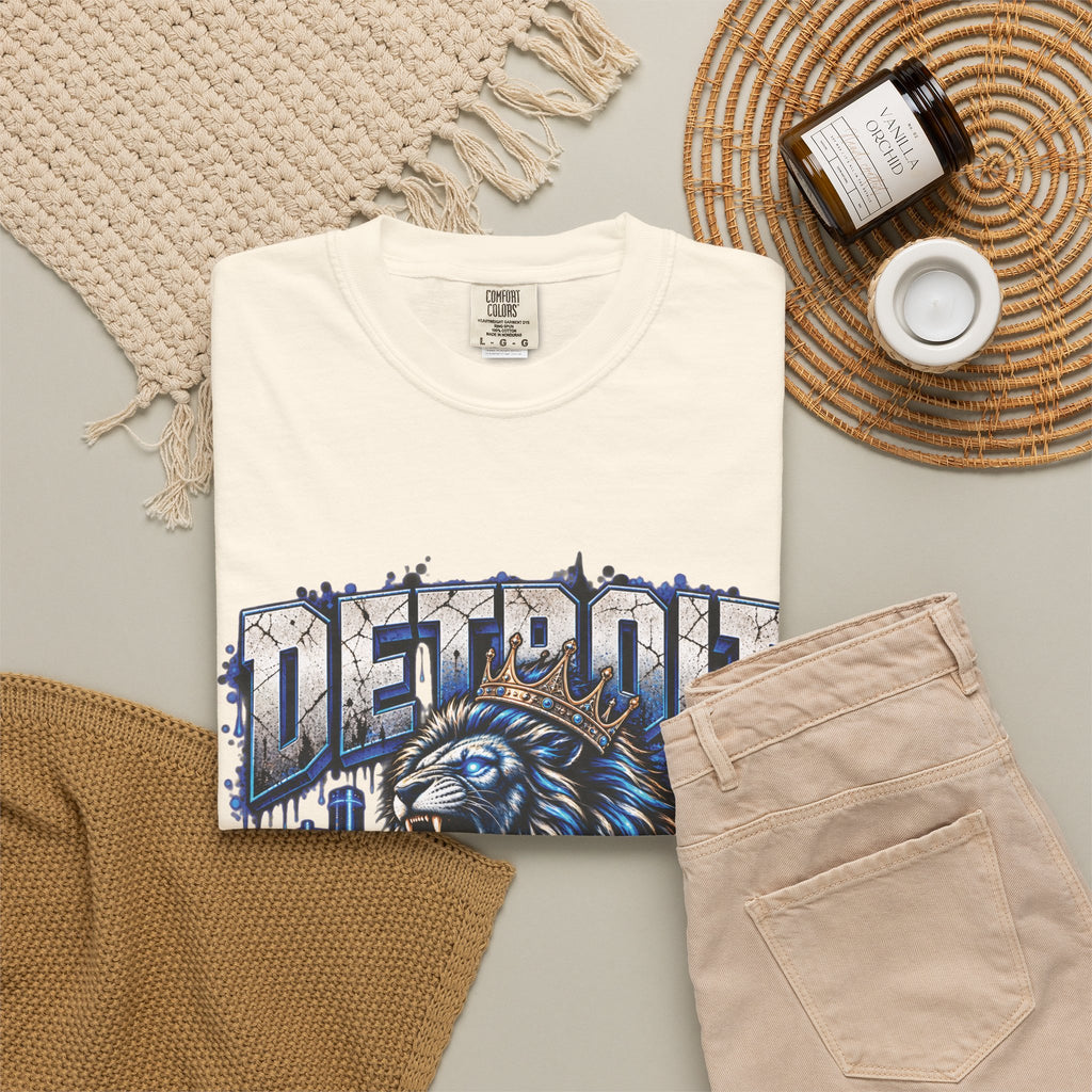 Detroit Grit Lion Don't Quit T-shirt | City Skyline Graphic