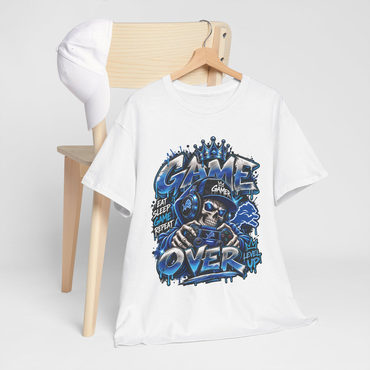 Game Over Skull Gamer Tee | Video Game Controller Graphic Shirt