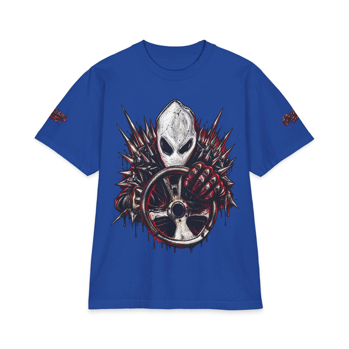 Don Toliver Alien Skull with Spiked Biohazard Wheel T-Shirt | Grunge Horror Tee