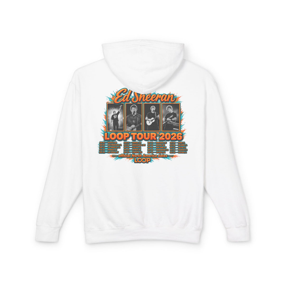 Ed Sheeran Portrait Hoodie | Loop Tour 2026 Back Design