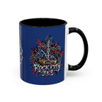 Detroit Rock City 313 Blue Accent Mug | Cityscape Guitar Graffiti Design