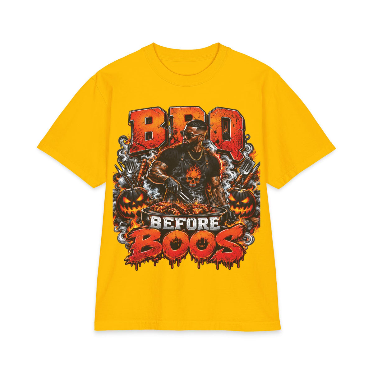 Dad Gift Shirt BBQ Before Boos T-Shirt | Halloween BBQ Grilling Graphic Tee