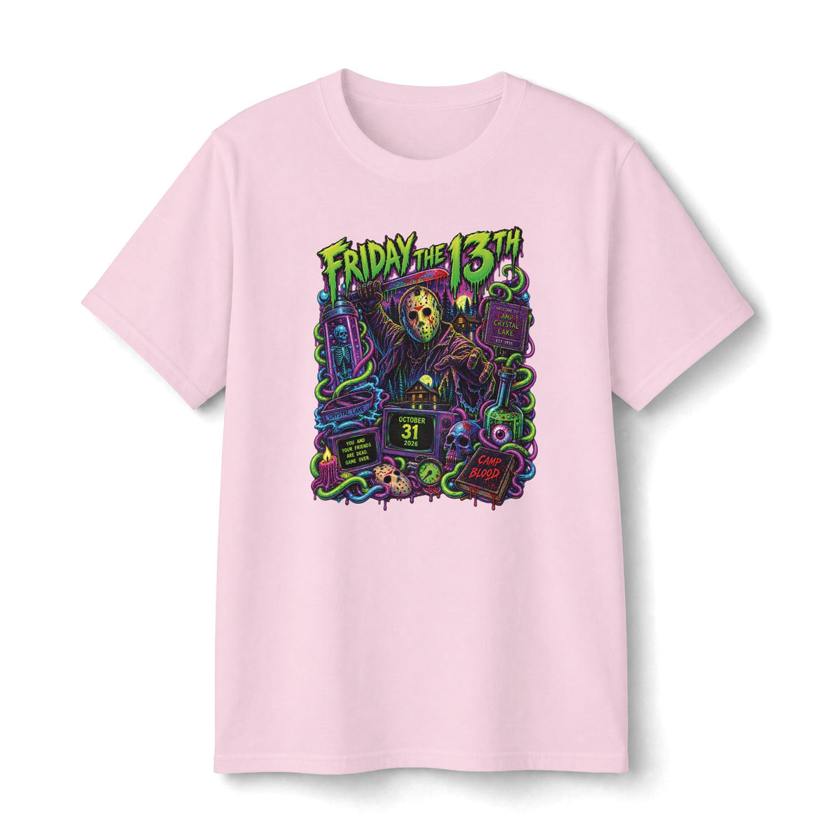 Friday the 13th Horror Movie Tee | Jason Mask, Slasher Graphic