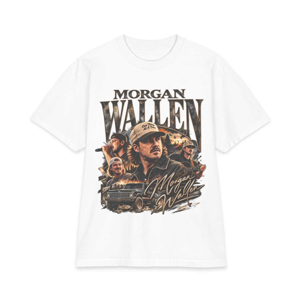 M Wallen Portrait Tee | Country Music Shirt, Lyrics Back Print
