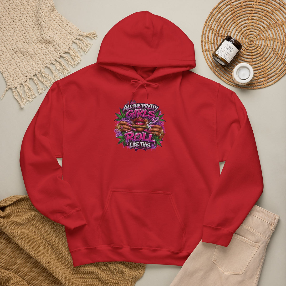 Girls Who Rock Roll Skate Hoodie | Retro Neon Skate Graphic