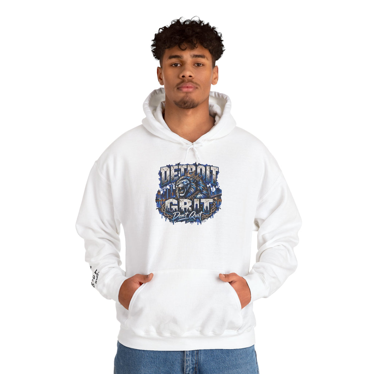 Detroit Grit graphic Hoodie | Motor City skyline, industrial vintage design