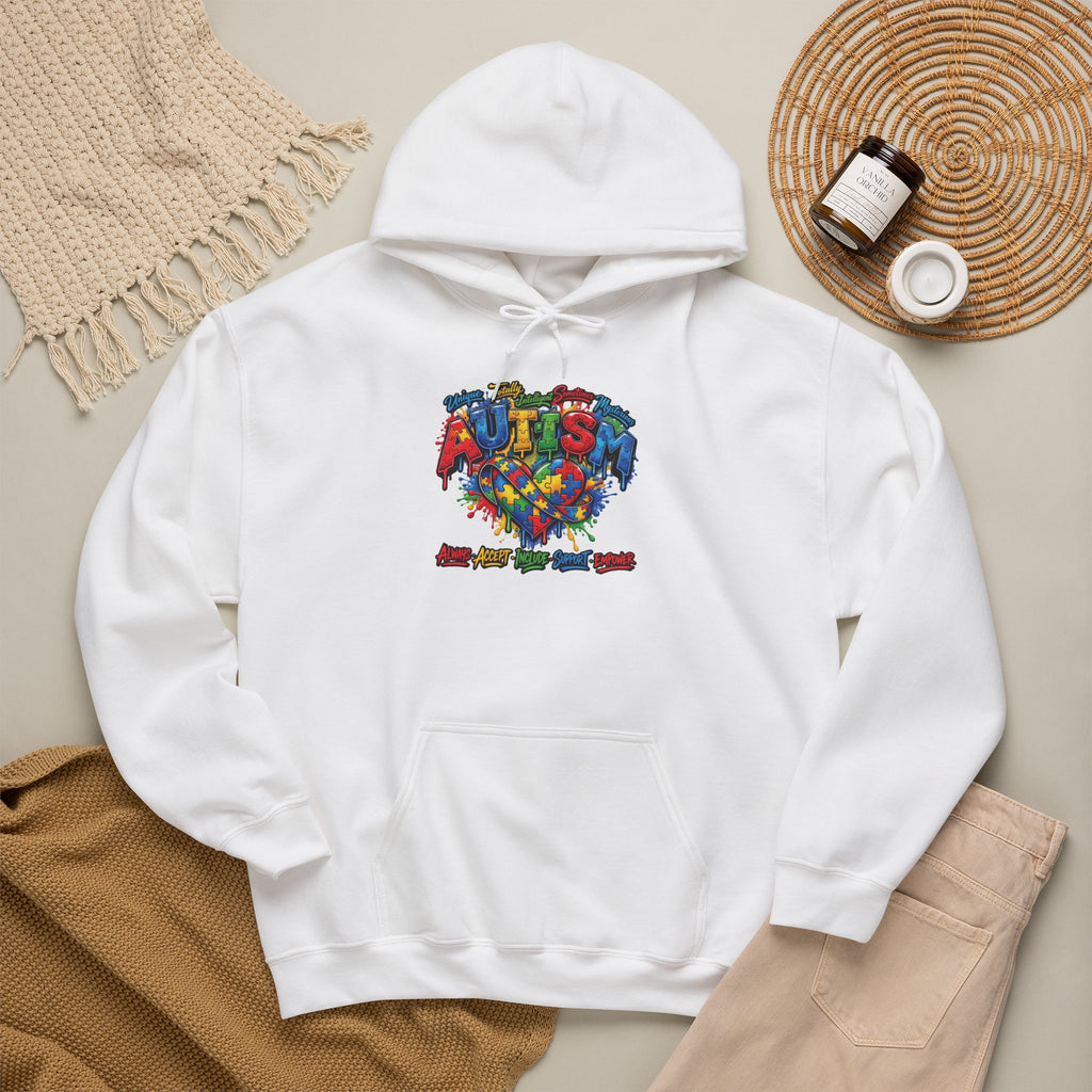 Autism Puzzle Heart hoodie | Pullover Sweatshirt with Colorful Puzzle Piece Design