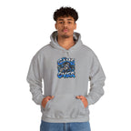 Game Over Skull hoodie | Gaming Graphic Sweatshirt, Blue Grunge Design