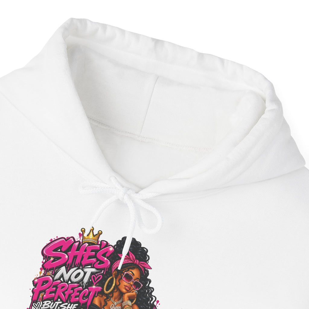 Shes Not Perfect Real AF hoodie | Retro Neon Girl Graphic Hoodie