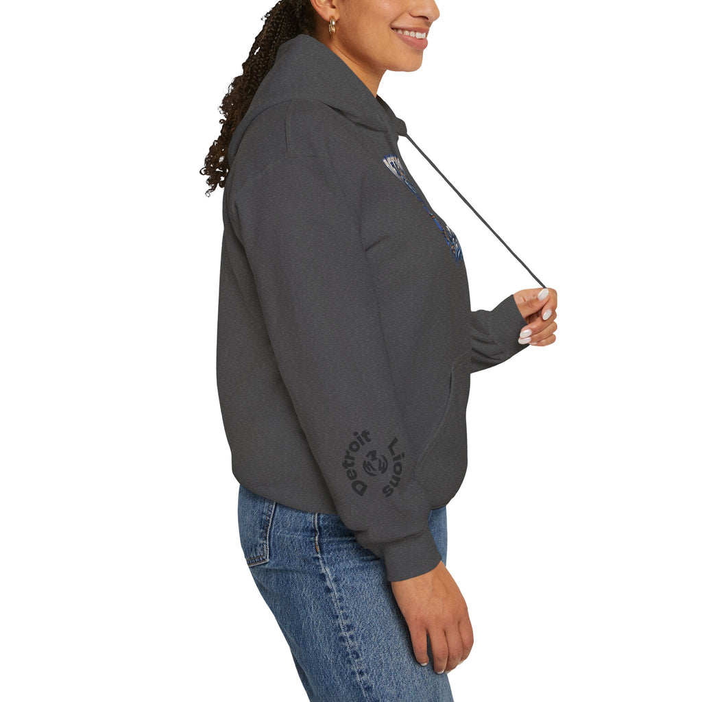 Detroit Grit graphic Hoodie | Motor City skyline, industrial vintage design