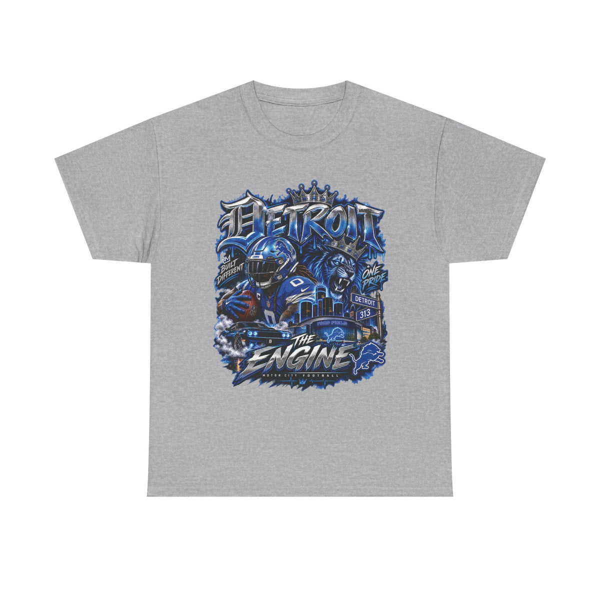 Detroit The Engine T-Shirt | Motor City Blue Graphic Tee